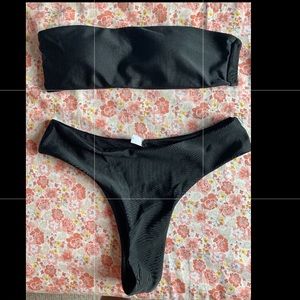 black high waisted bathing suit